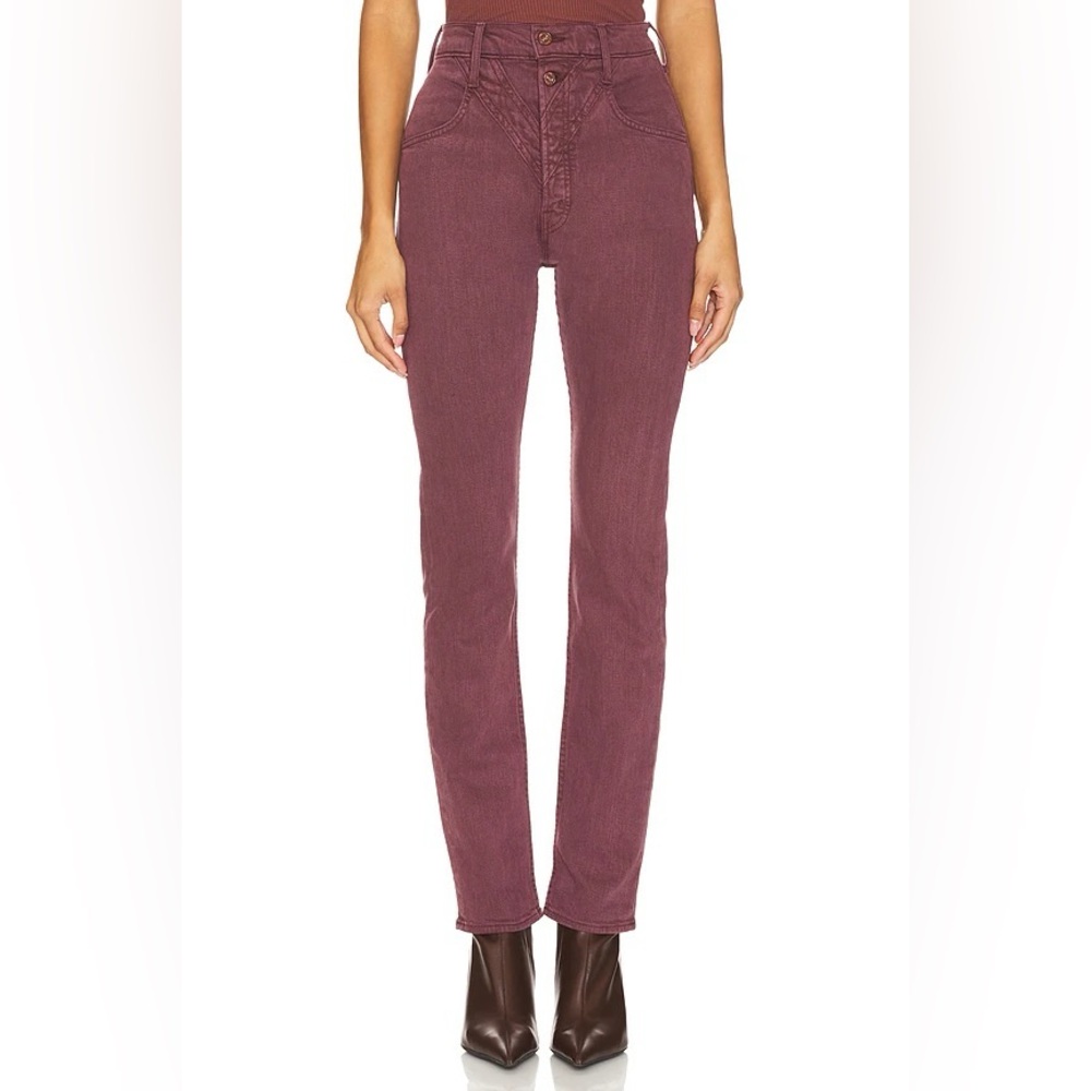 Mother The Rocky Rider‎ Skimp High Rise Skinny Jeans Mauve Wine Size 25